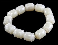 Chinese White Jade Carved Bracelet