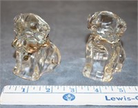 PAIR FEDERAL GLASS DOG FIGURINE CANDY CONTAINERS