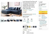 FM4221  Luxe Oversized Sectional Couch 102.4 Navy