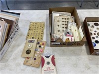 lot of assorted buttons, some on original