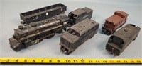 Lionel O Gauge Train Engine & 5-Misc Cars