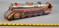 Vintage Tin Silver Mountain Battery Train 16"L