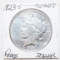 COIN - CLEANED 1923-S SILVER PEACE DOLLAR