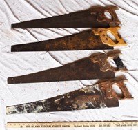 LOT - 4 HAND SAWS - CONDITIONS AS SHOWN
