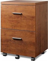 2 Drawer Wood File Cabinet, Walnut