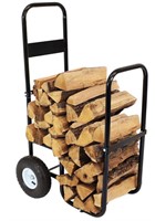 Sunnydaze Outdoor Firewood Log Cart with Pneumatic
