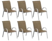 Amopatio Patio Chairs, Set of 6, Brown - UNUSED