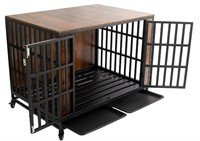 Heavy Duty Dog Crate, Furniture style, Rustic Brow