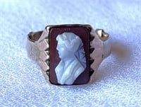 14k Gold Antique Cameo Ring 3.5g
