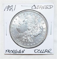 COIN - CLEANED 1921 MORGAN SILVER DOLLAR