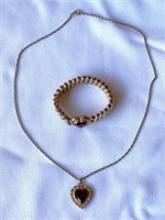 Vintage Sweetheart Bracelet and Necklace Set
