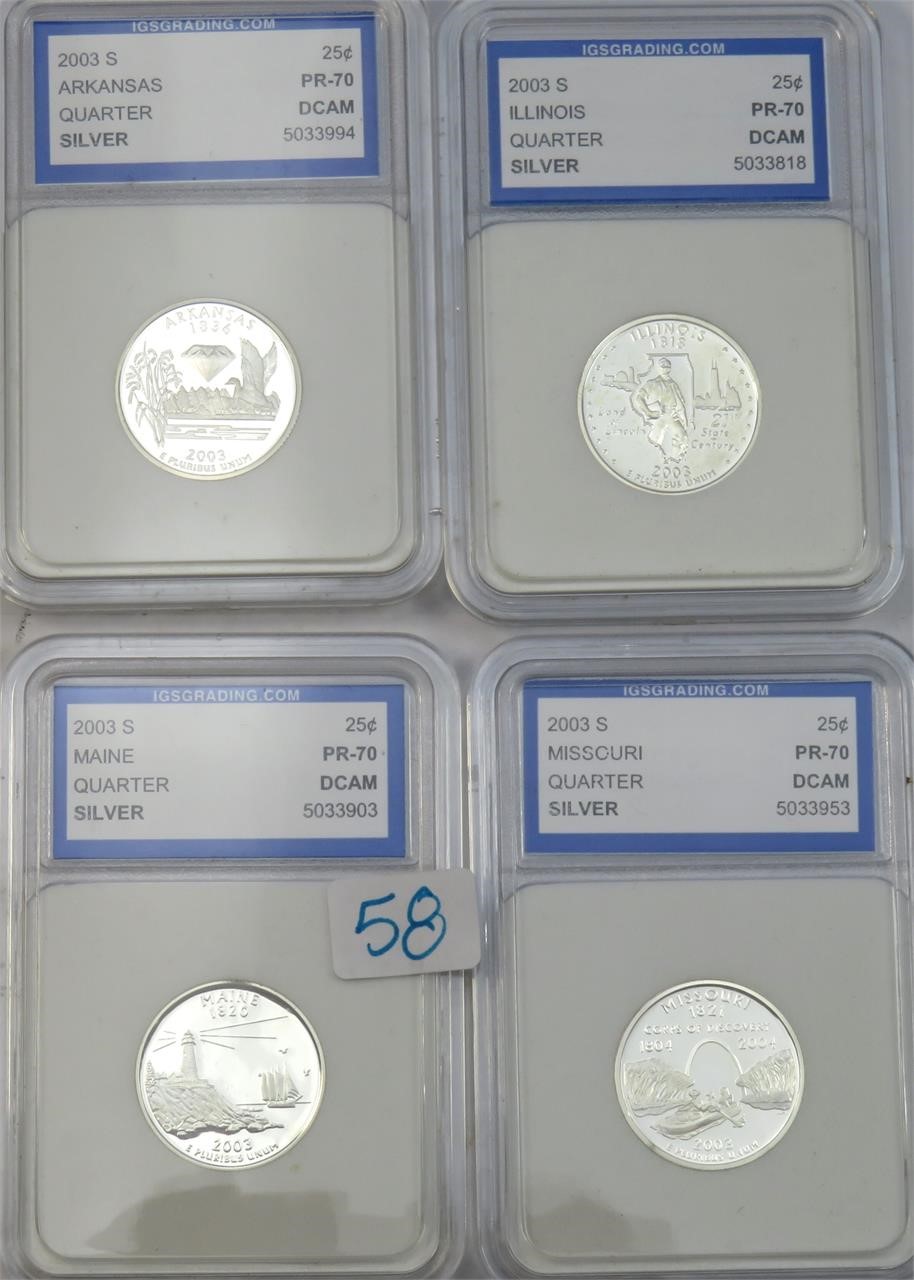 (4) Silver U.S. Quarters, $19.12 Melt Value 4-30