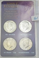 (4) Kennedy Half Dollars (2) are Silver $13.48