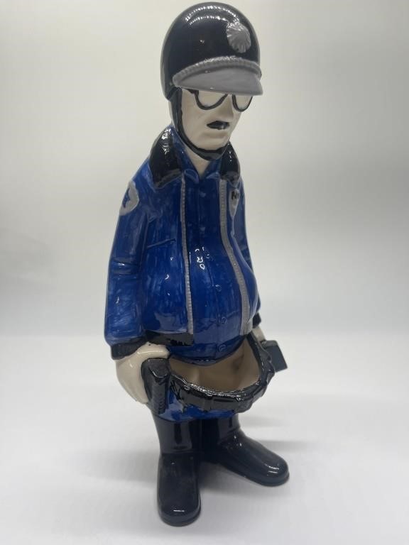 Ceramic Police Officer Figurine Change Holder