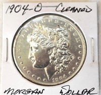 COIN - CLEANED 1904-O MORGAN SILVER DOLLAR