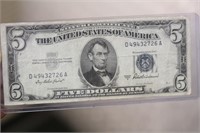 1953 Blue Seal $5.00 Note