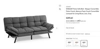 W533  Sweetcrispy Futon Sofa Bed Dark Grey
