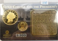 Lincoln/Double Eagle Display (no Gold was used