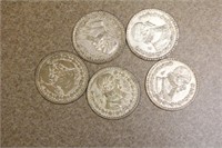 Lot of 5 Un Peso Coins