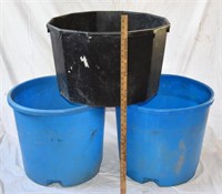 LOT - 3 EXTRA LARGE POLY PLANTERS