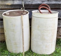 2 POLY DRUMS - CONDITION AS SHOWN