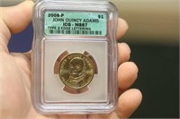 ICG Graded 2008-P John Quincy Adams $1.00 Coin