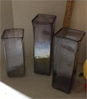 Purple glass vases