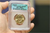 ICG Graded 2008-D John Quincy Adams $1.00 Coin