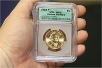 ICG Graded 2008-P James Monroe $1.00 Coin