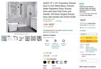M1205  ANZZI Frameless Shower Door 72 x 24