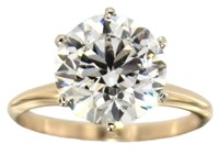14kt Gold 4.02 ct VS Lab Diamond Solitaire Ring