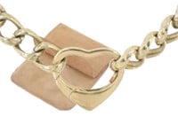 Burberry Gold Tone Heart Chain Necklace
