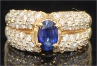 18kt Gold 2.48 ct Natural Sapphire & Diamond Ring