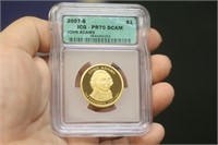 ICG Graded 2007-S John Adams $1.00 Coin