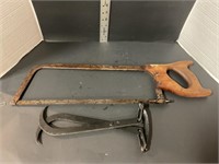 Meat saw & ice tongs