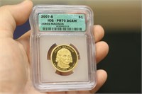 ICG Graded 2007-S James Adams $1.00 Coin