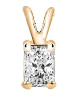 14kt Gold 2.01 ct Radiant Lab Diamond Pendant