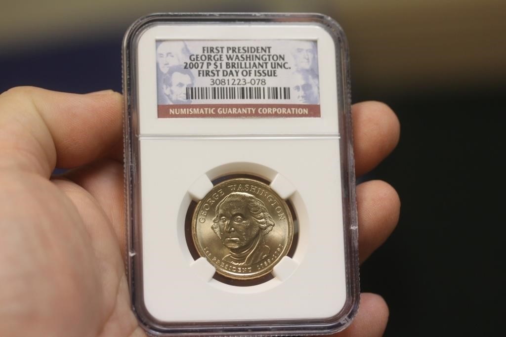 NGC Graded One Dollar Gold Plated Coin