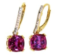 Quality 3.85 ct Pink Sapphire & Diamond Earrings