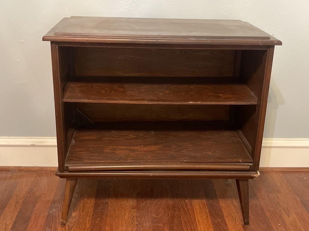 Vintage MCM Swivel Bookcase 32in W x 18in D x