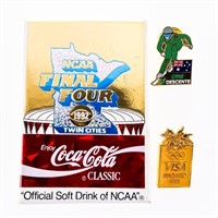 Lot 3 Coca Cola Olympic & NCAA Collector Pins