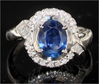 Platinum 2.07 ct Sapphire & Diamond Ring
