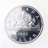 Canada 1963 Silver Dollar Original Mylar Wrap UNC