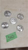 5–2016 1 ounce fine silver dollars