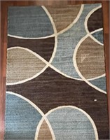 Maples Brown, White and Blue Area Rug