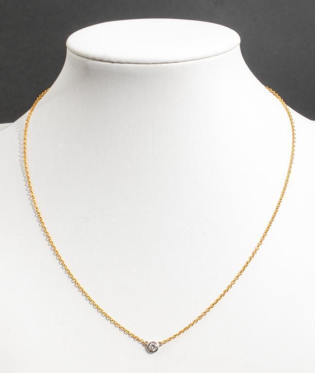 Peretti Tiffany & Co. 18K Yellow Gold DBY Necklace