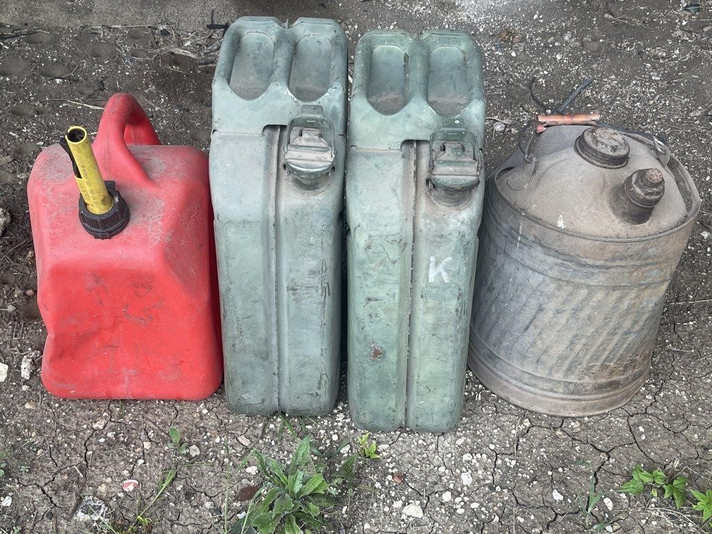 Two Vintage Military Metal Gas Cans, Vintage