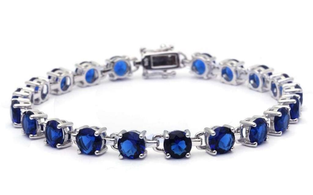 Gorgeous Round 16.50 ct Sapphire Bracelet