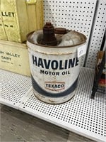 Havoline Texaco 5 gallon oil can