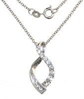 Elegant White Sapphire Bypass Necklace